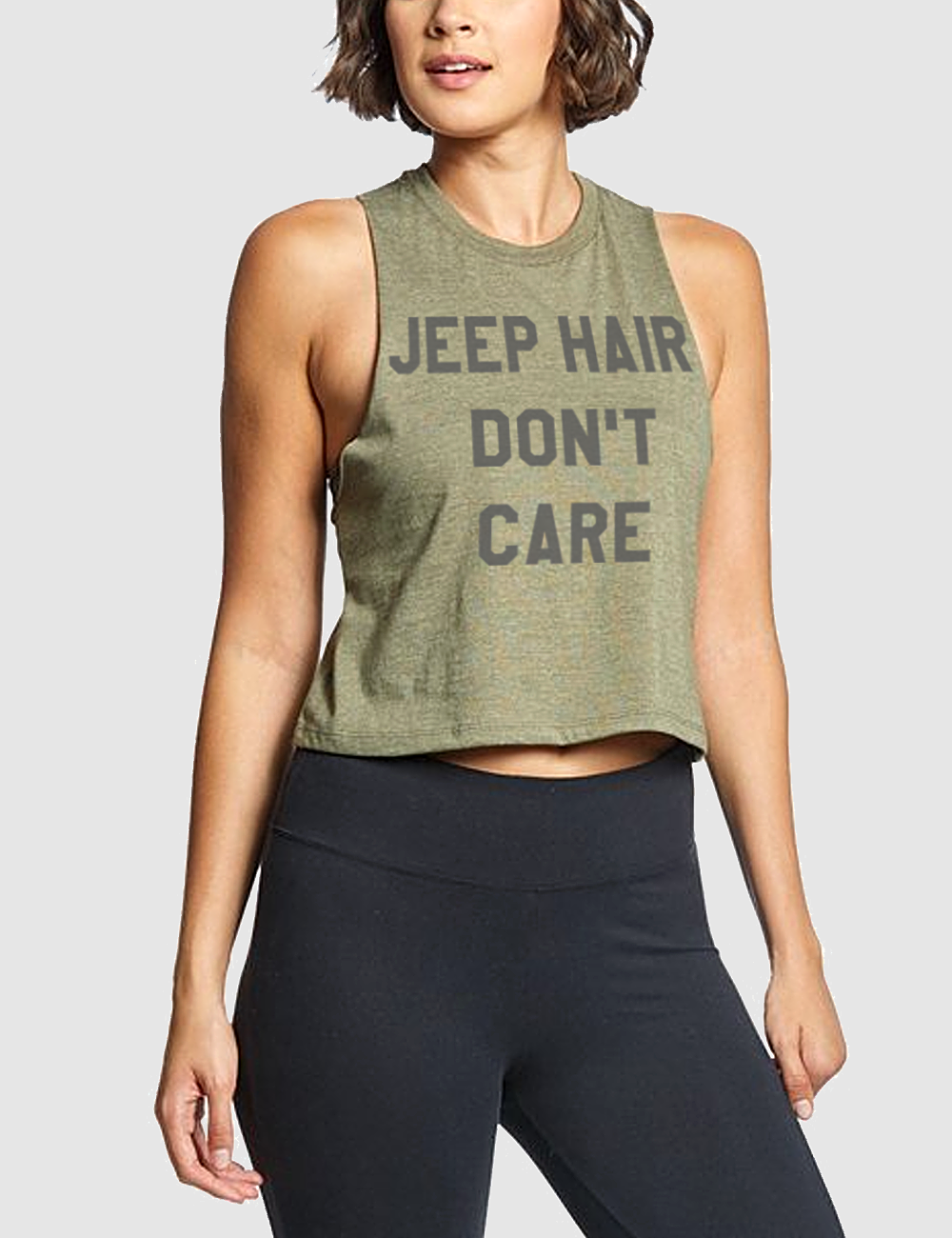 Jeep Hair Don't Care | Women's Sleeveless Racerback Cropped Tank Top OniTakai