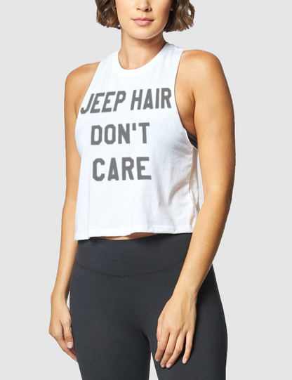 Jeep Hair Don't Care | Women's Sleeveless Racerback Cropped Tank Top OniTakai