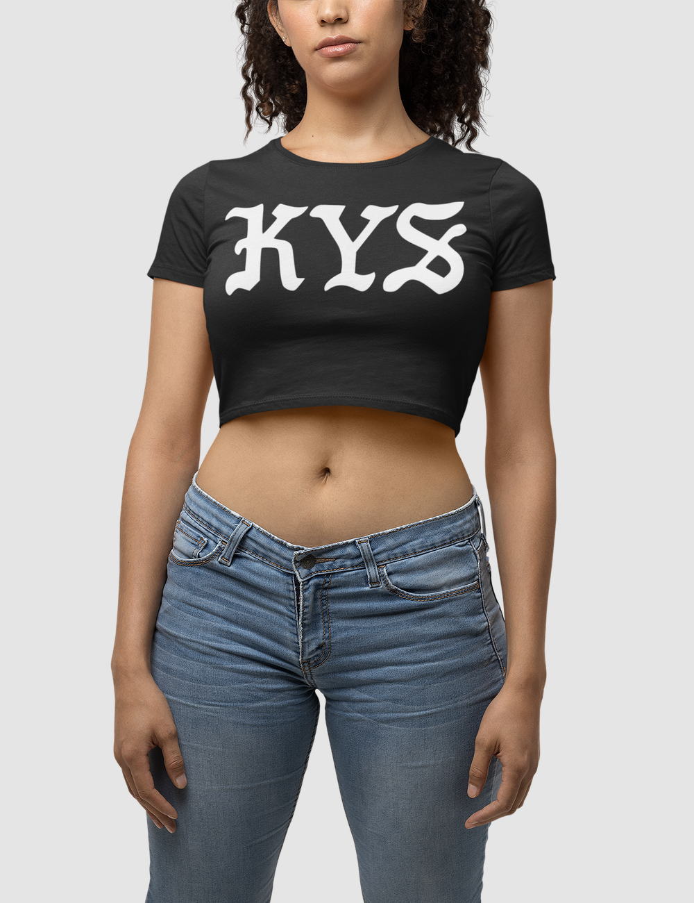 KYS Women's Fitted Crop Top T-Shirt OniTakai