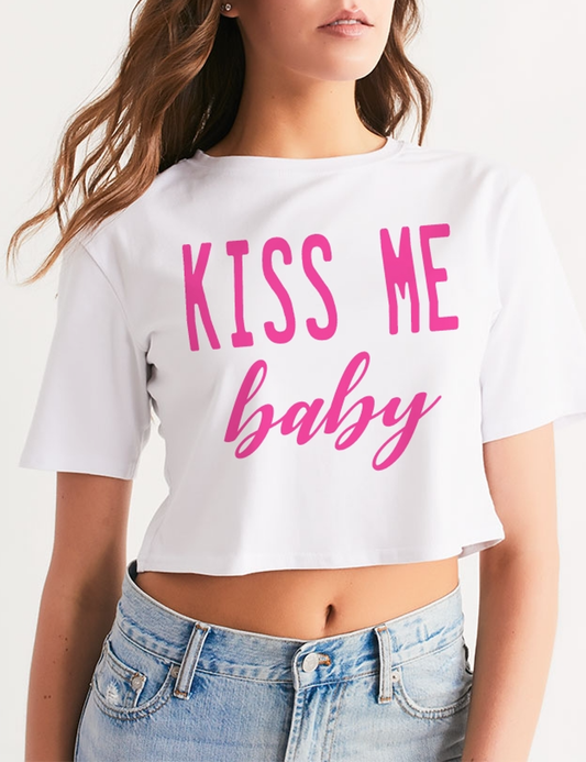 Kiss Me Baby | Women's Relaxed Crop Top T-Shirt OniTakai