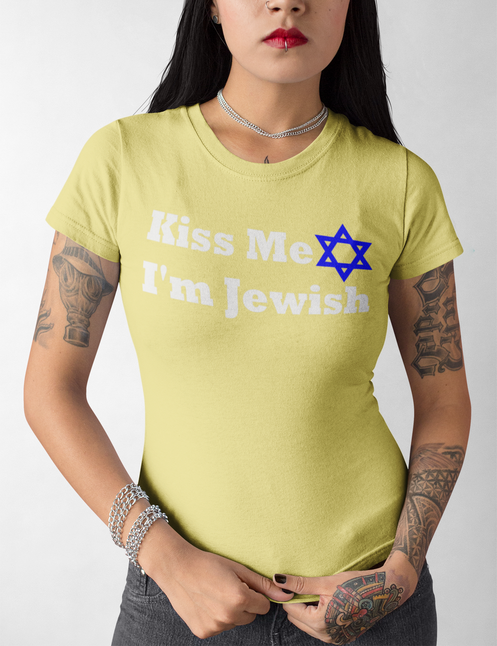 Kiss Me I'm Jewish | Women's Cut T-Shirt OniTakai