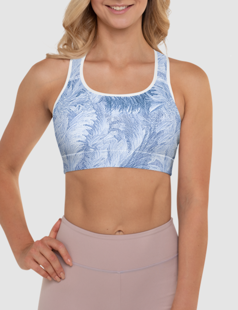 Leafy Frost | Women's Padded Sports Bra OniTakai