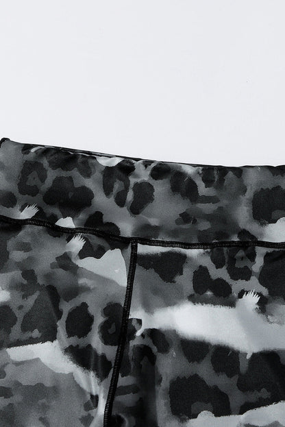 Leopard Animal Print Ripped Knee Leggings OniTakai