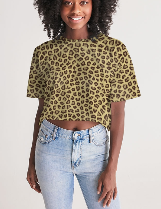 Leopard Print | Women's Oversized Crop Top T-Shirt OniTakai