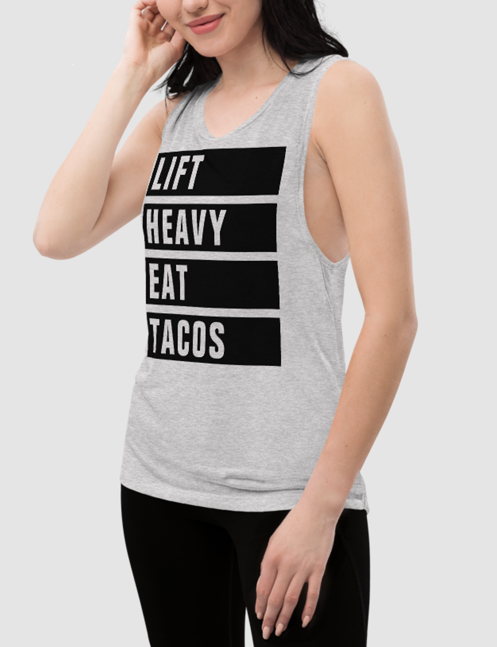 Lift Heavy Eat Tacos Women's Muscle Tank Top OniTakai