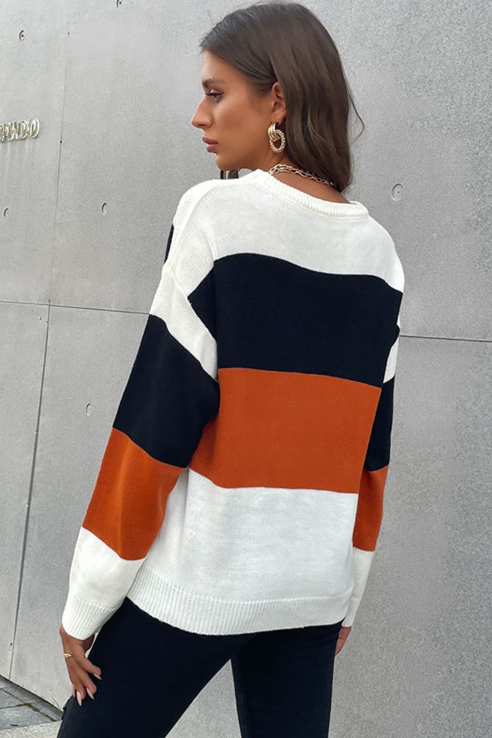 Longing For Fall Color Block Sweater OniTakai