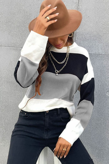 Longing For Fall Color Block Sweater OniTakai