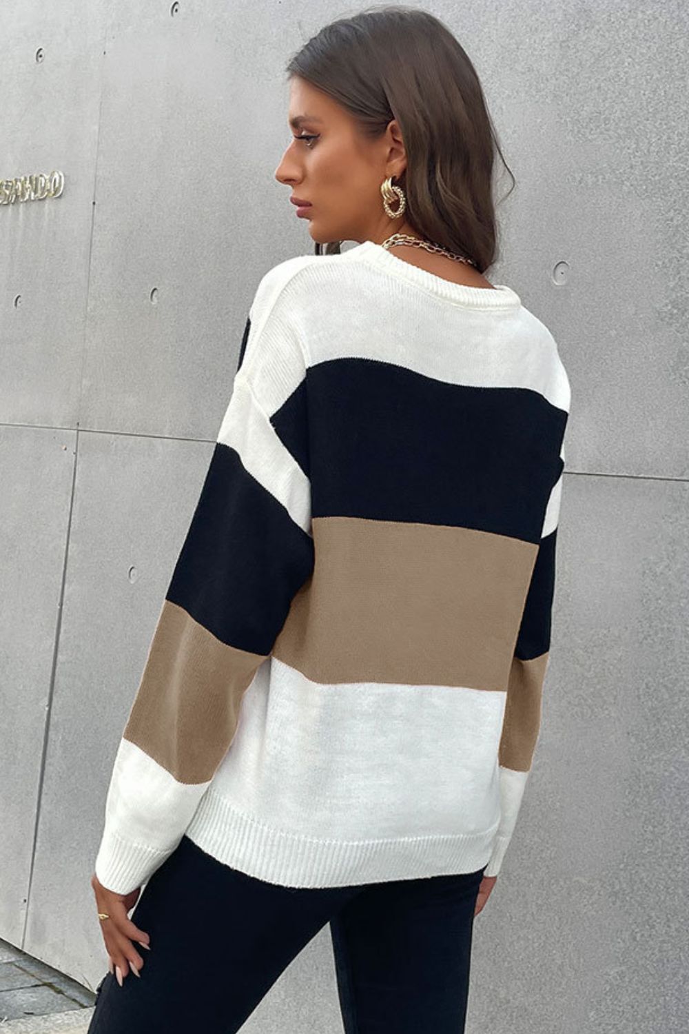 Longing For Fall Color Block Sweater OniTakai