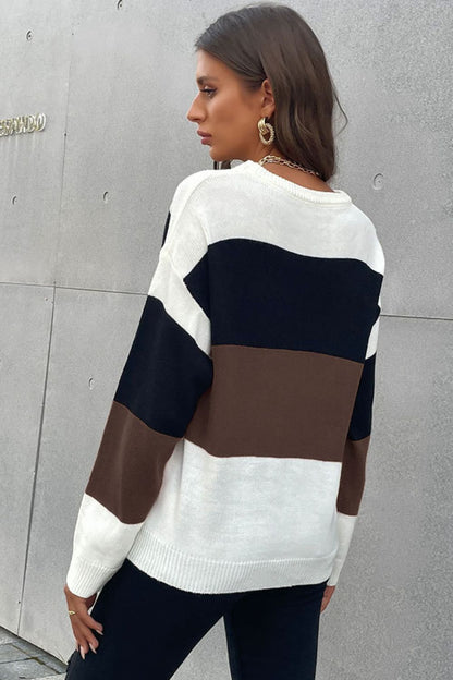 Longing For Fall Color Block Sweater OniTakai