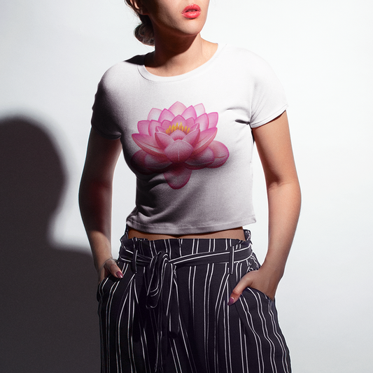 Lotus Flower Crop Top T-Shirt OniTakai