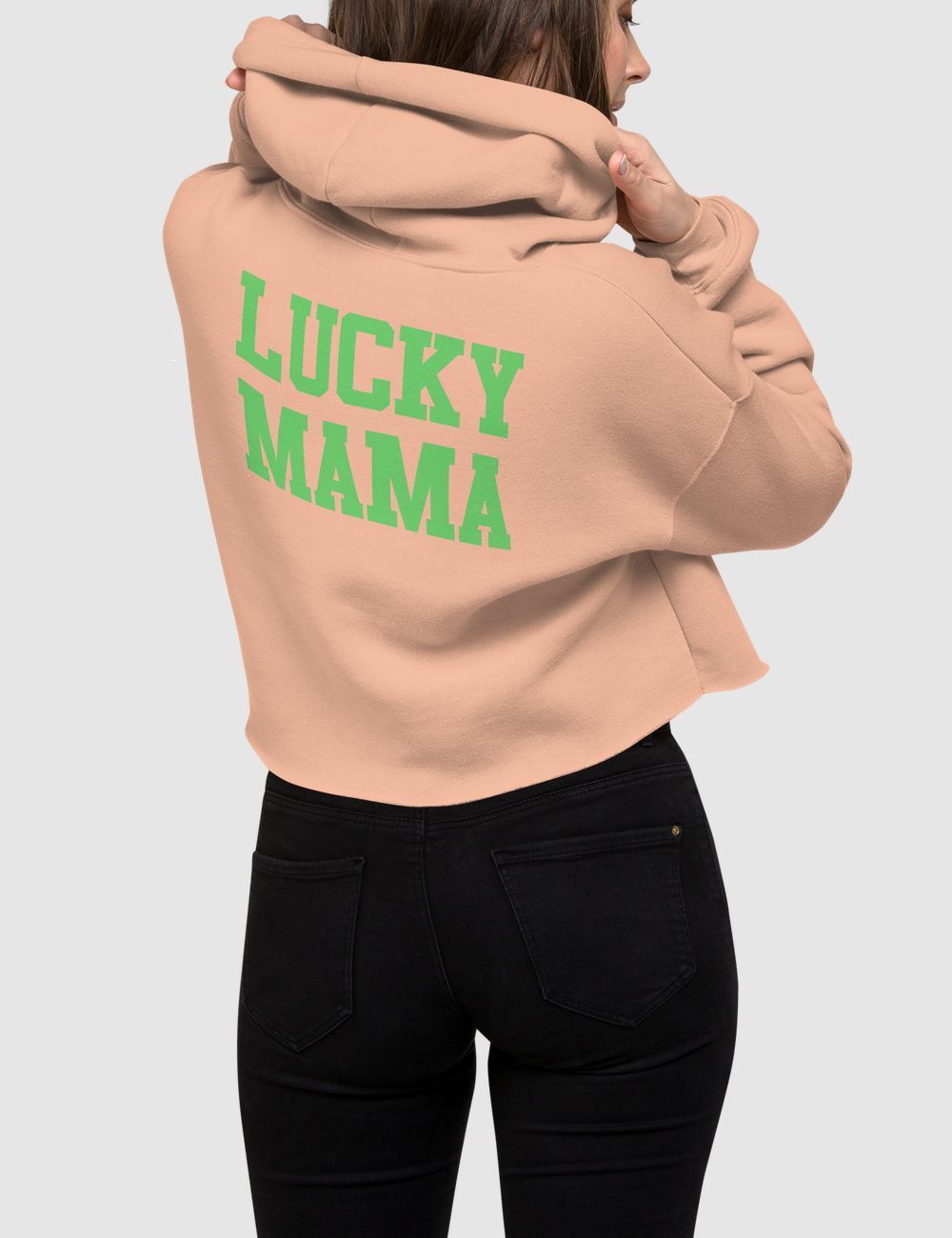 Lucky Mama | Back Print Crop Hoodie OniTakai