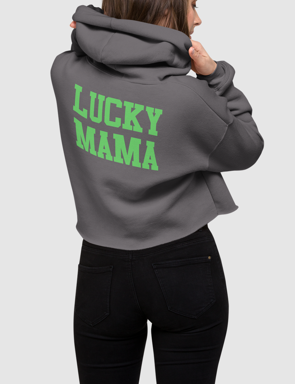 Lucky Mama | Back Print Crop Hoodie OniTakai