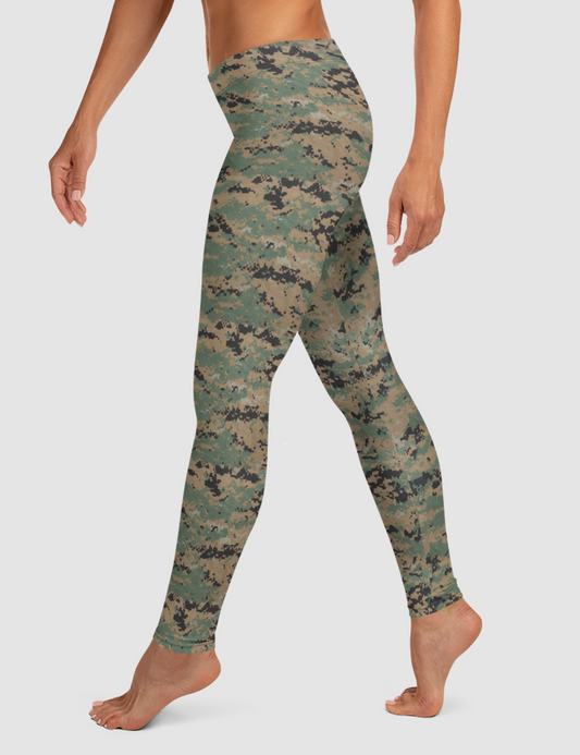 MARPAT Digital Woodland Camouflage Print | Women's Standard Yoga Leggings OniTakai