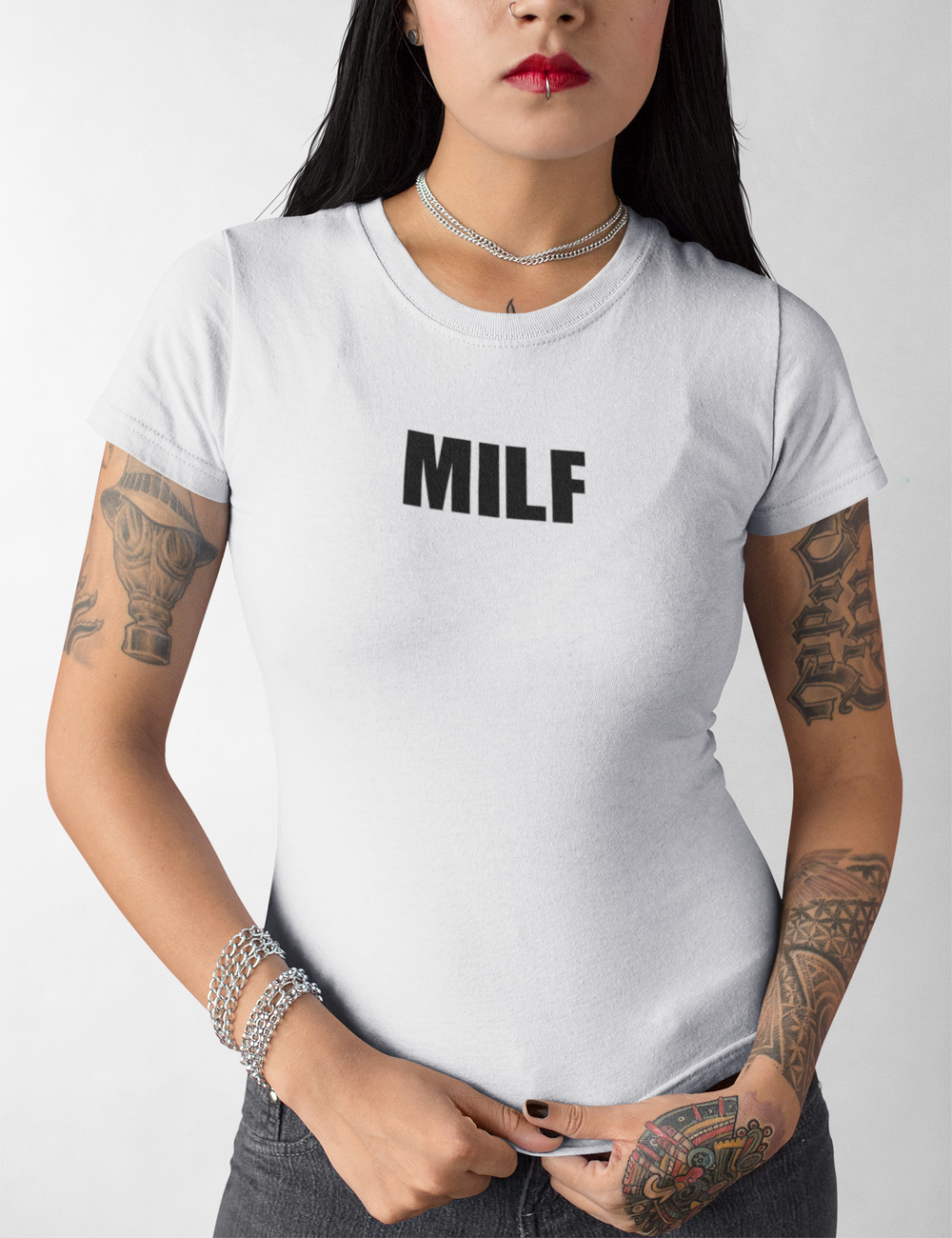 MILF | Women's Fitted T-Shirt OniTakai