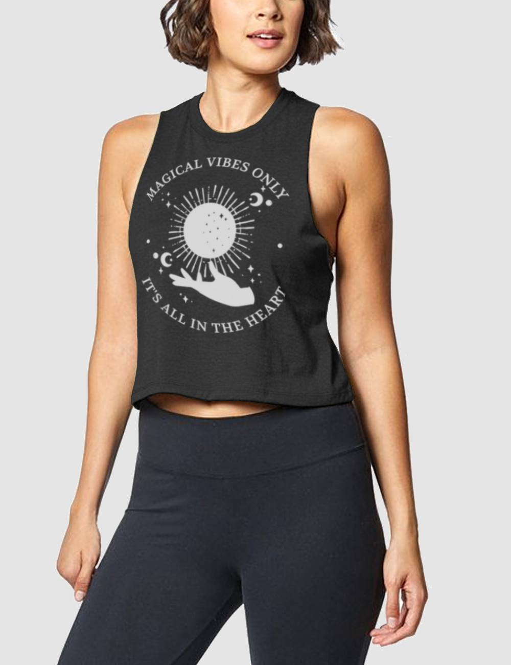 Magical Vibes Only | Women's Sleeveless Racerback Cropped Tank Top OniTakai
