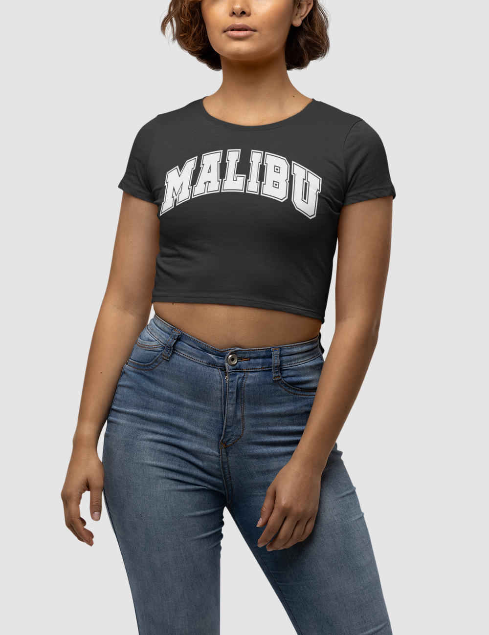 Malibu Grand Varsity League Women's Fitted Crop Top T-Shirt OniTakai