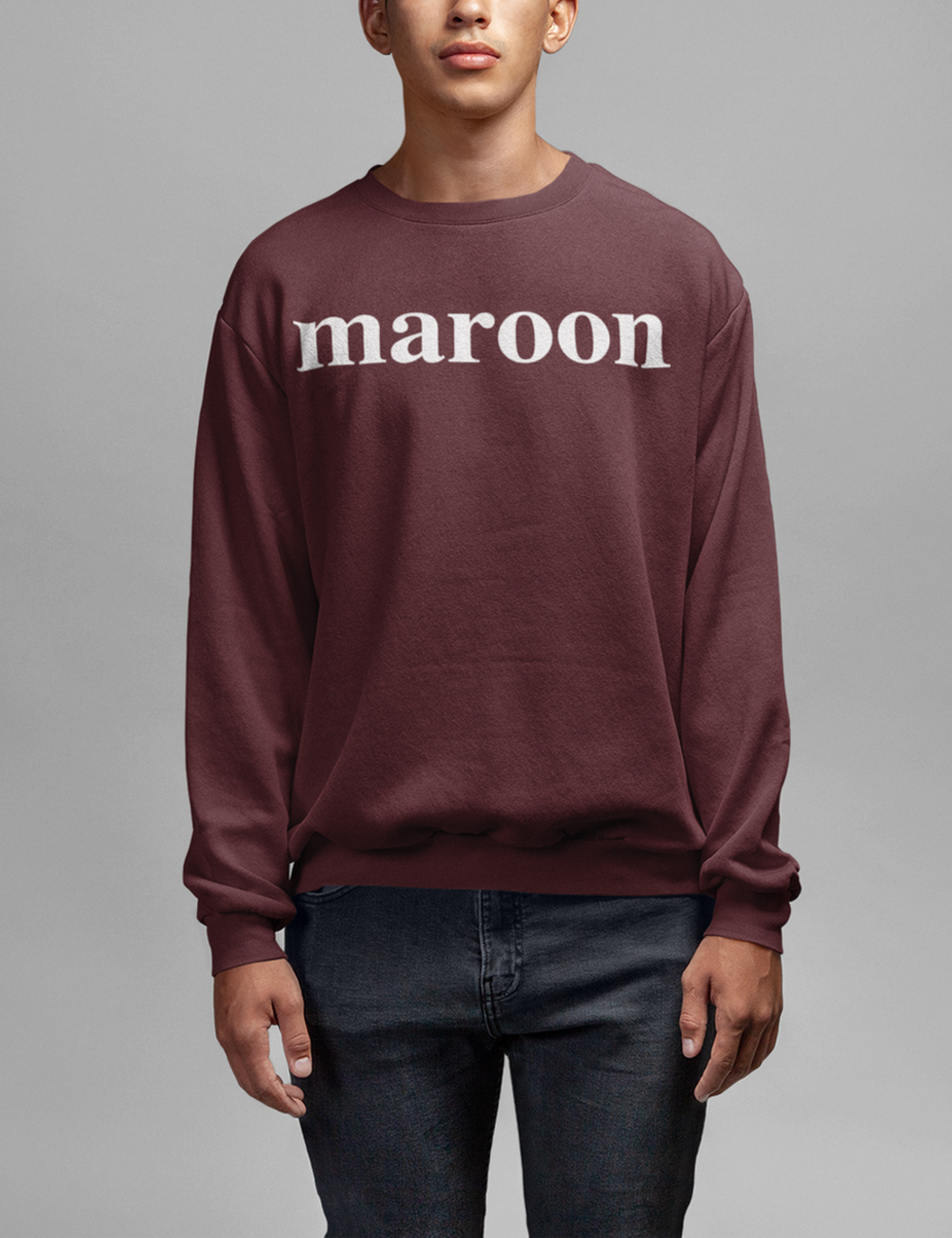 Maroon Men's Crewneck Sweatshirt OniTakai