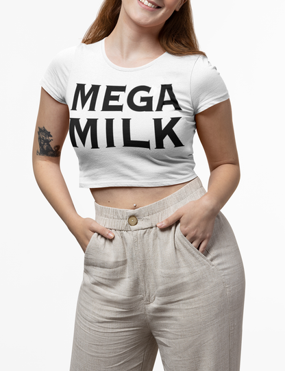 Mega Milk Women's Fitted Crop Top T-Shirt OniTakai