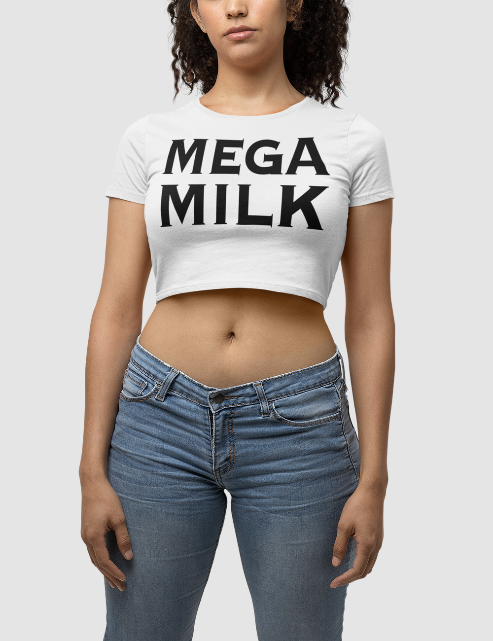 Mega Milk Women's Fitted Crop Top T-Shirt OniTakai