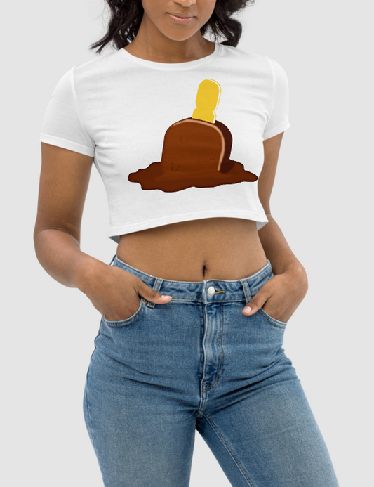 Melting Chocolate Popsicle Stick | Women's Crop Top T-Shirt OniTakai