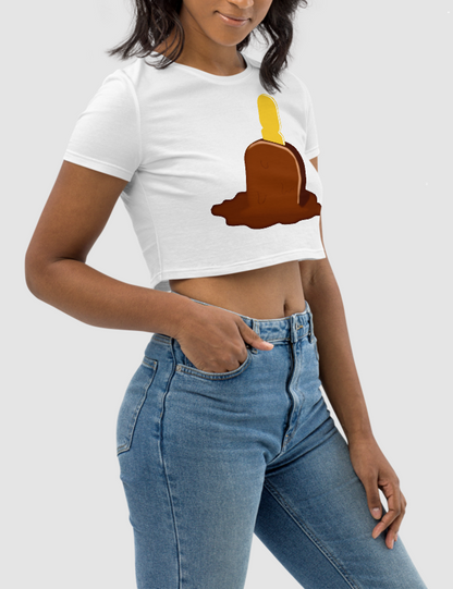 Melting Chocolate Popsicle Stick | Women's Crop Top T-Shirt OniTakai