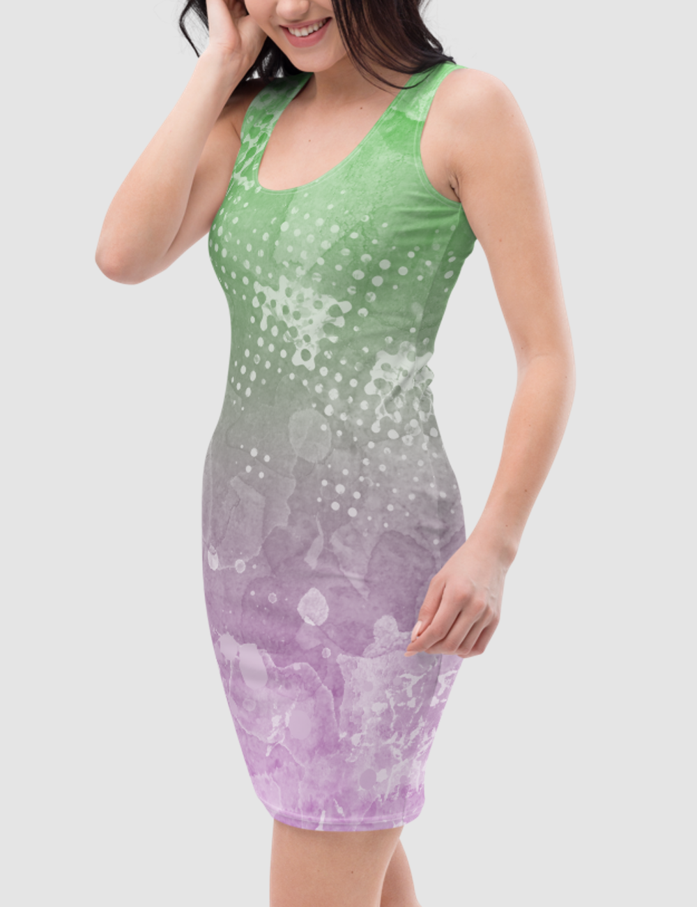 Mermaid Ombre | Women's Sleeveless Fitted Sublimated Dress OniTakai