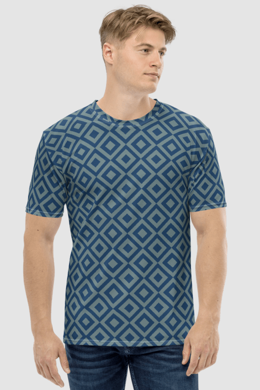 Midnight Diamond Geometric Print Men's Sublimated T-Shirt OniTakai