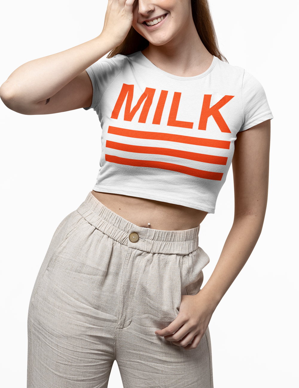 Milk | Women's Fitted Crop Top T-Shirt OniTakai