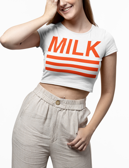 Milk | Women's Fitted Crop Top T-Shirt OniTakai