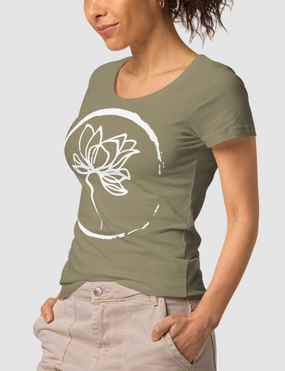 Minimal Lotus Flower | Women's Organic Round Neck T-Shirt OniTakai