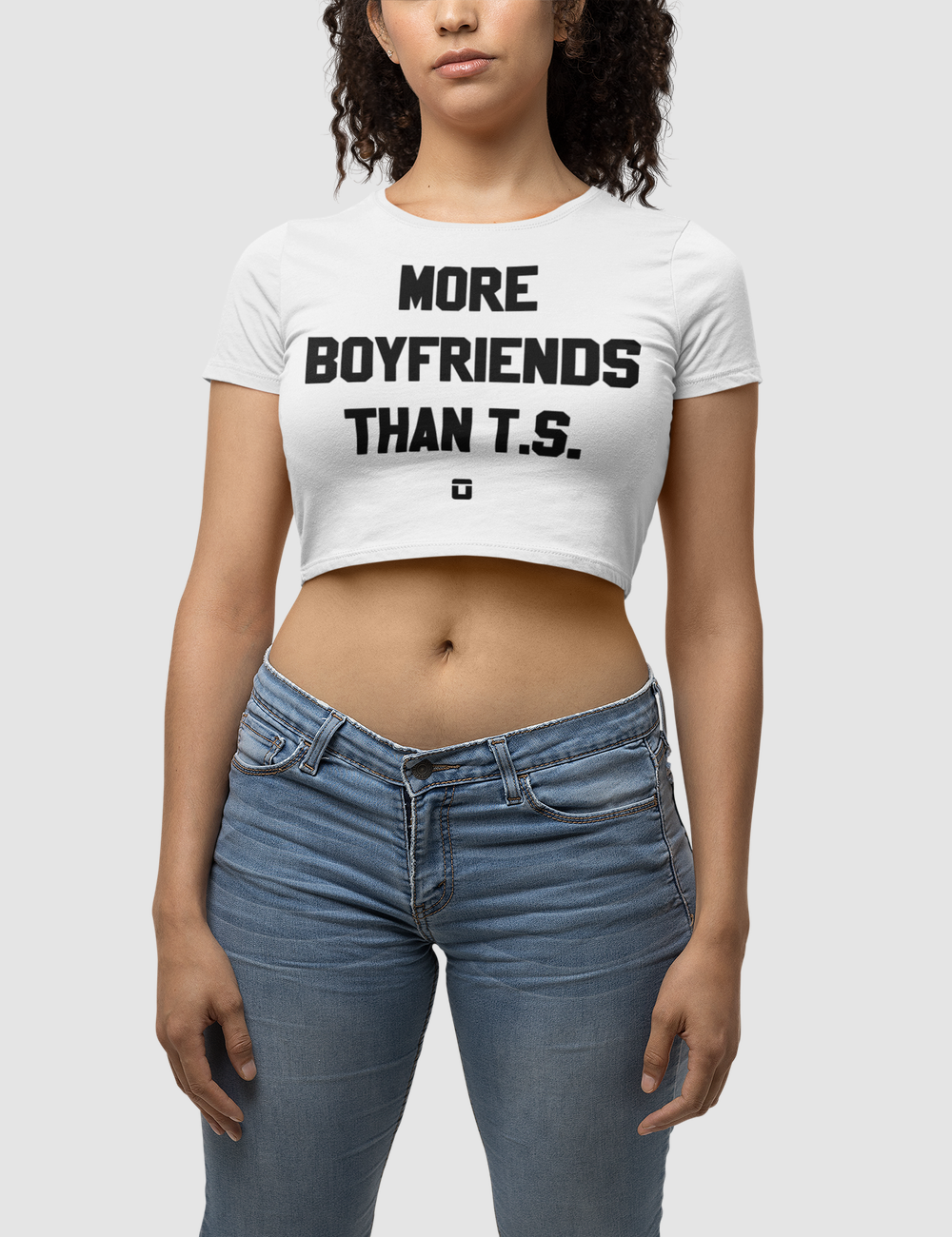 More Boyfriends Than T.S. Women's Fitted Crop Top T-Shirt OniTakai