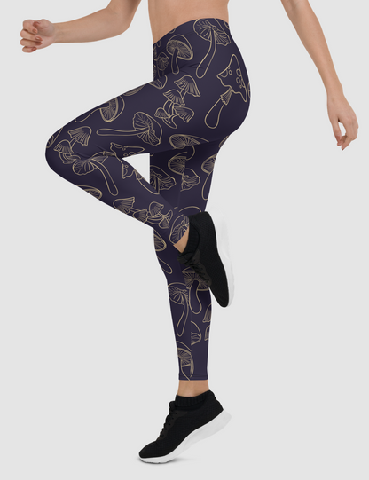 Mushroom Print | Women's Standard Yoga Leggings OniTakai