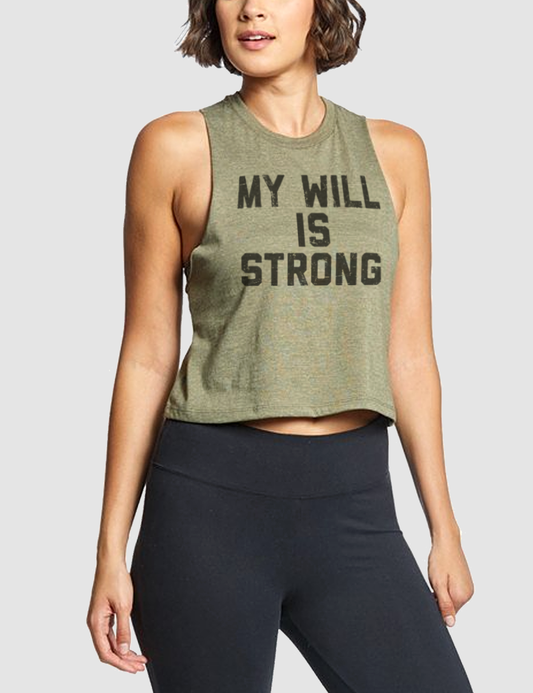 My Will Is Strong | Women's Sleeveless Racerback Cropped Tank Top OniTakai