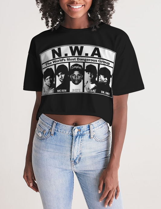 N.W.A. The World's Most Dangerous Group Women's Oversized Crop Top T-Shirt OniTakai