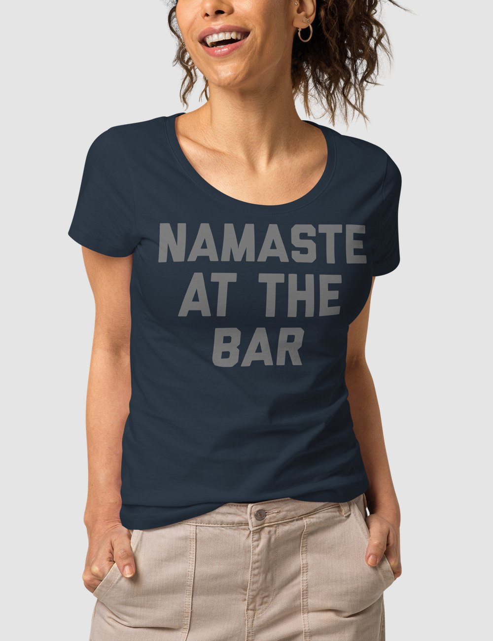 Namaste At The Bar | Women's Organic Round Neck T-Shirt OniTakai