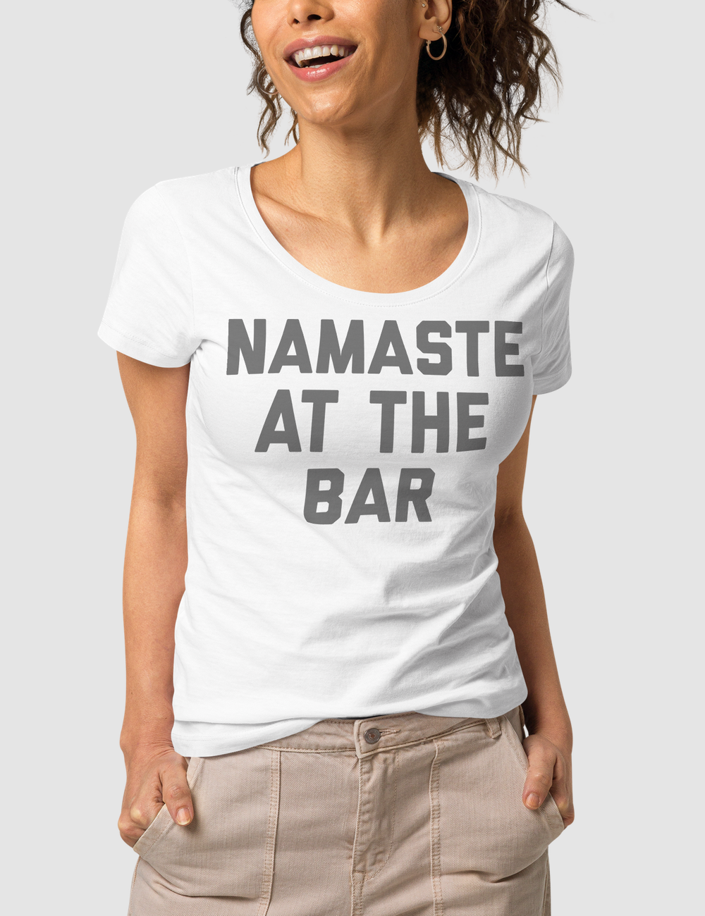 Namaste At The Bar | Women's Organic Round Neck T-Shirt OniTakai