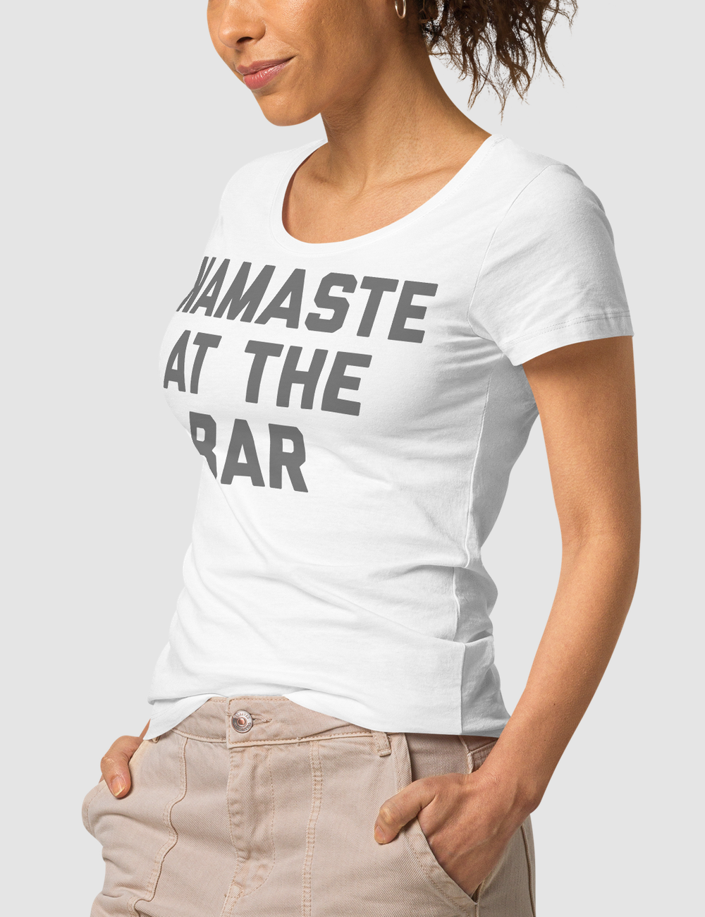 Namaste At The Bar | Women's Organic Round Neck T-Shirt OniTakai