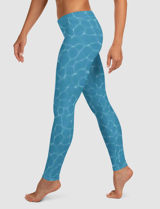 Natural Blue Water | Women's Standard Yoga Leggings OniTakai