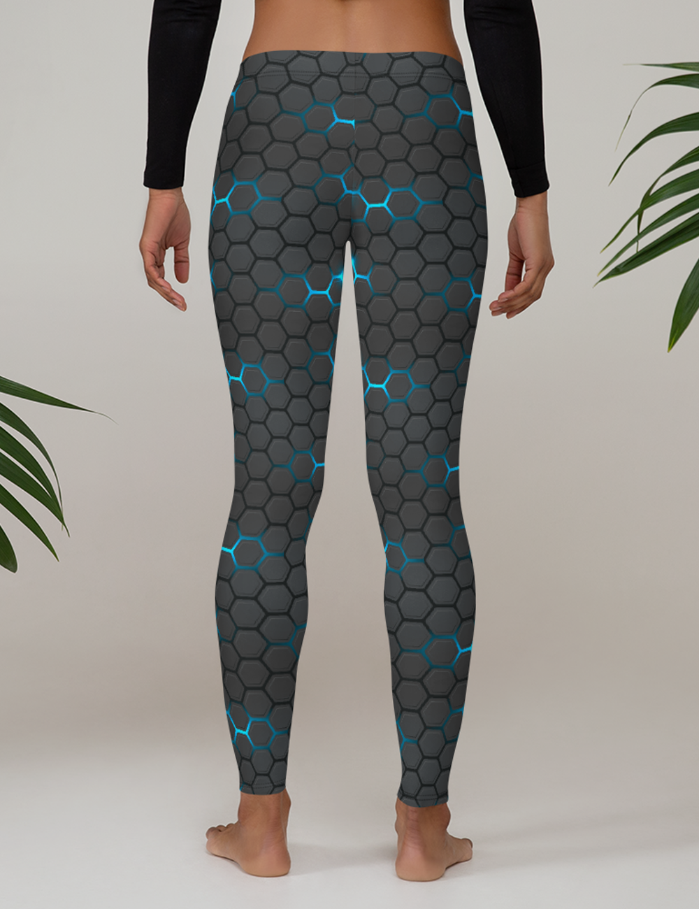 Neo Digital Faux Carbon Fiber Women's Standard Yoga Leggings OniTakai