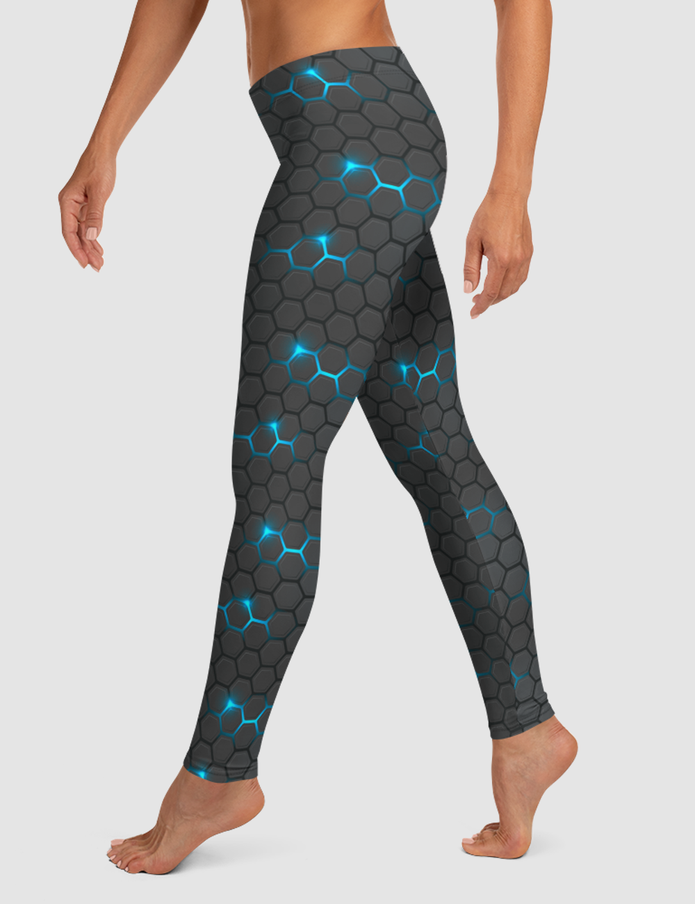 Neo Digital Faux Carbon Fiber Women's Standard Yoga Leggings OniTakai