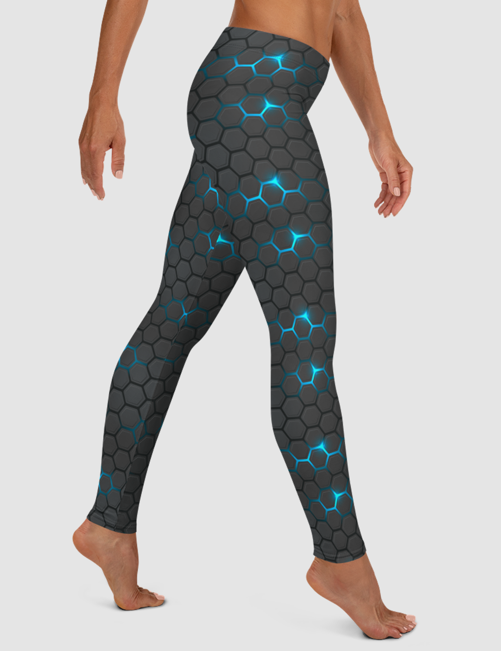 Neo Digital Faux Carbon Fiber Women's Standard Yoga Leggings OniTakai