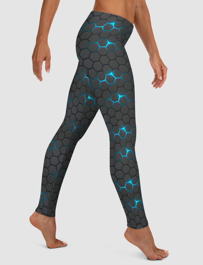 Neo Digital Faux Carbon Fiber Women's Standard Yoga Leggings OniTakai