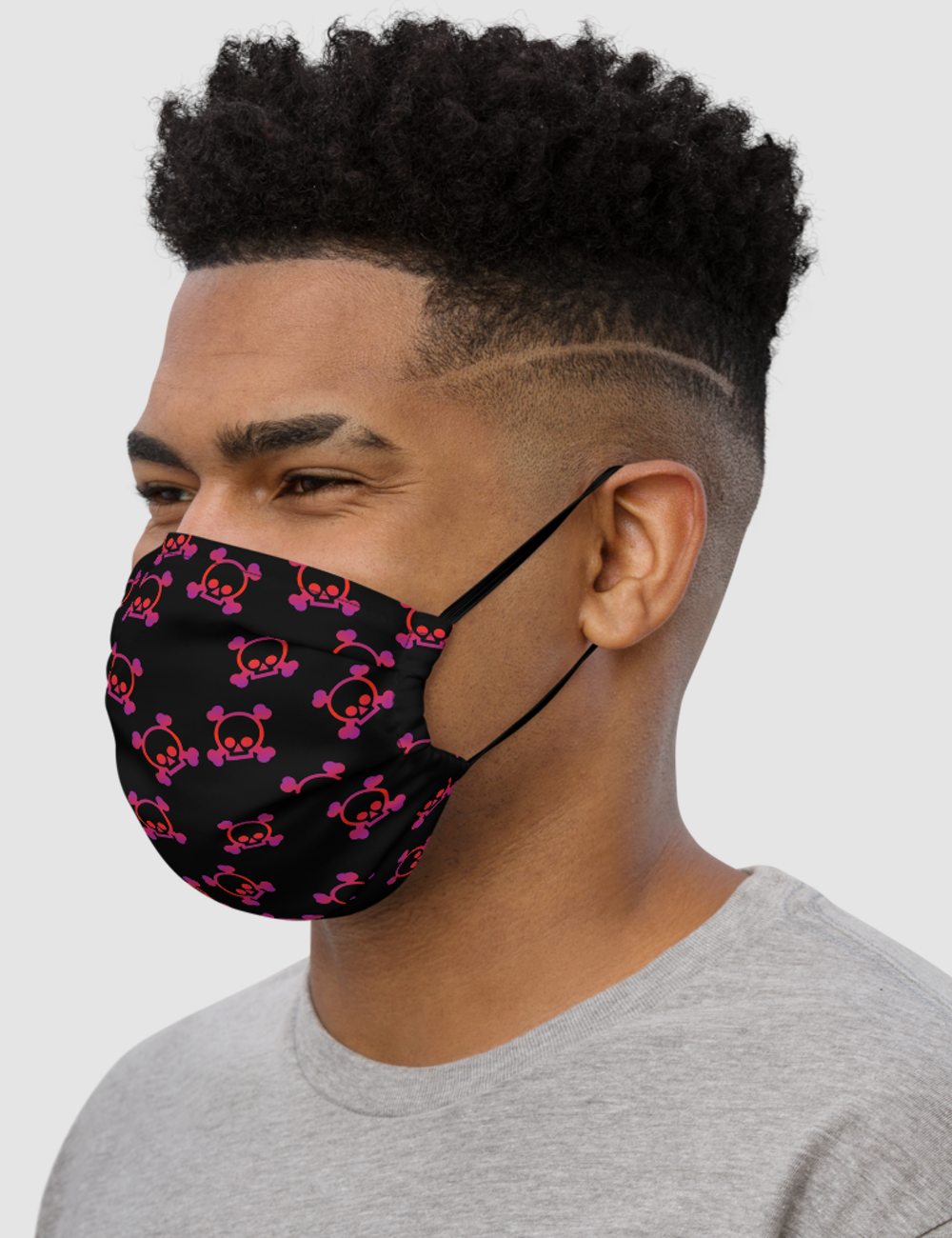 Neon Maroon Skulls | Premium Double Layered Pocket Face Mask OniTakai