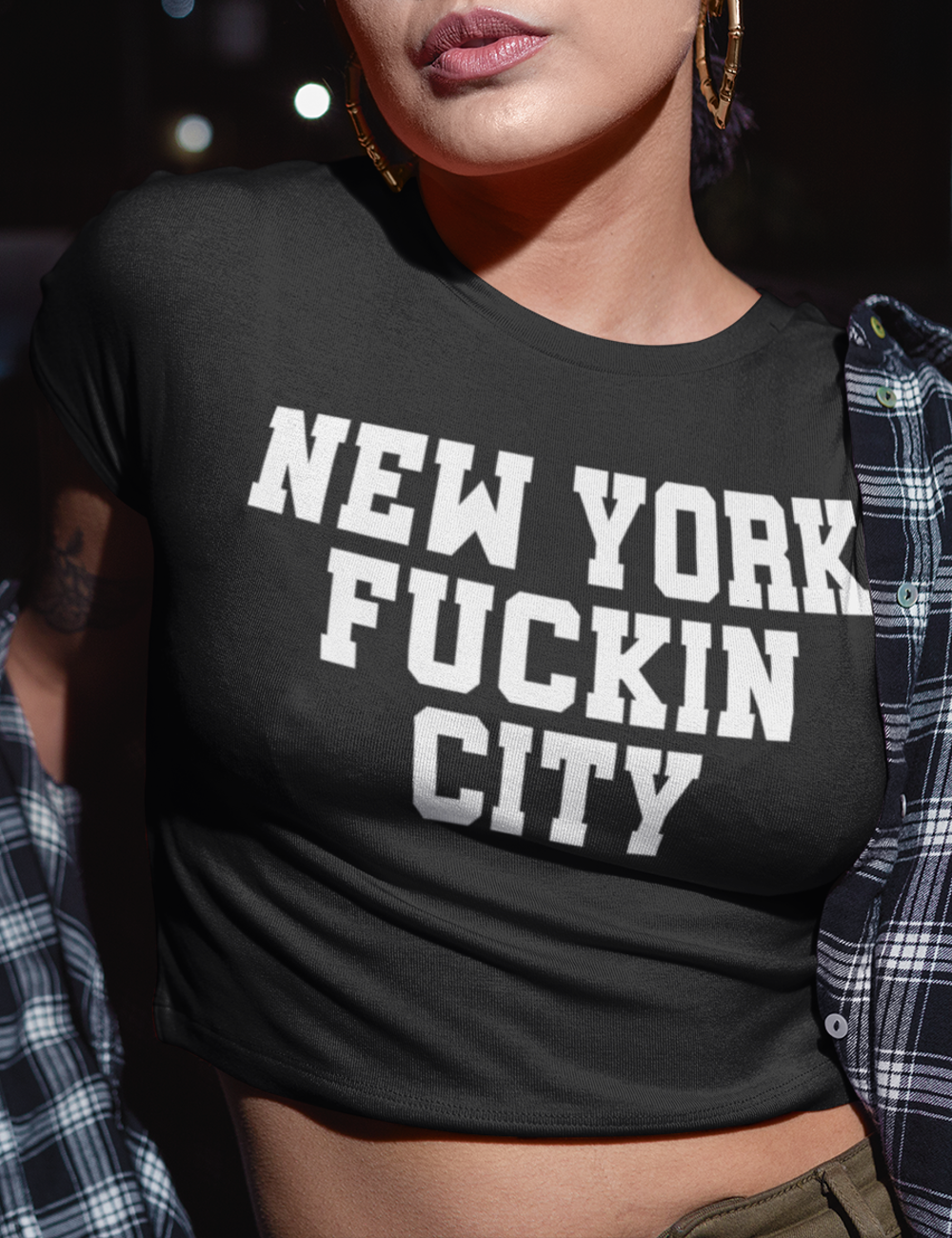 New York Fuckin City Women's Fitted Crop Top T-Shirt OniTakai