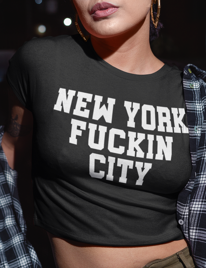 New York Fuckin City Women's Fitted Crop Top T-Shirt OniTakai