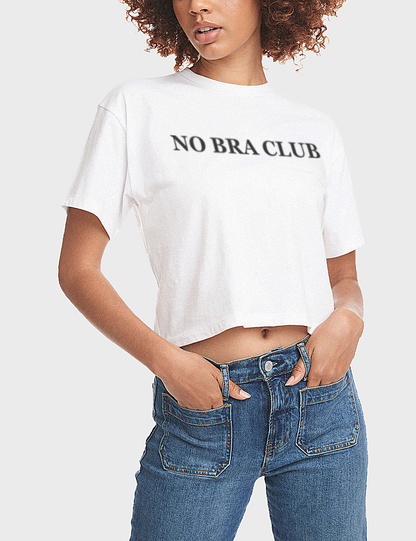 No bra club crop white  No bra club, No bras, Clothes design