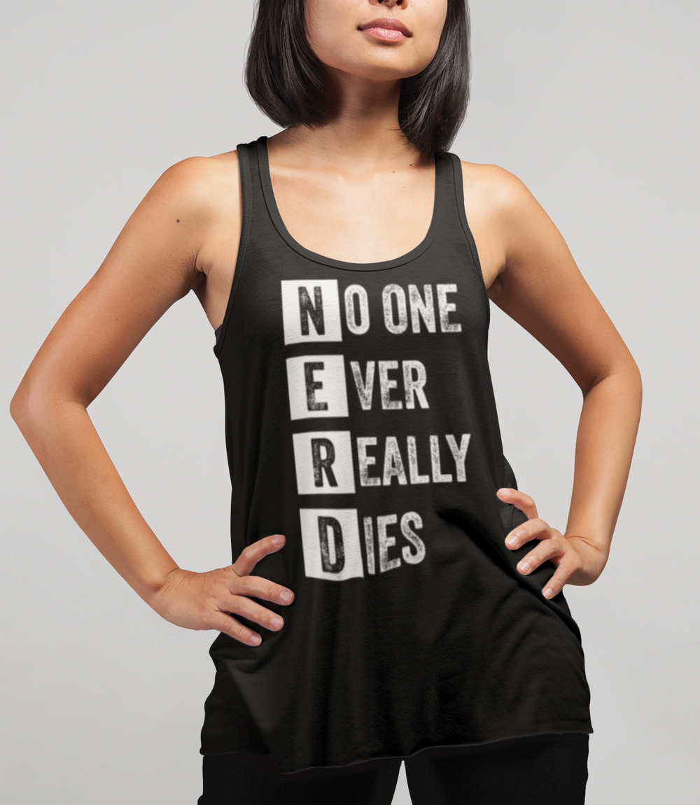 No One Ever Really Dies (N.E.R.D.) | Women's Cut Racerback Tank Top OniTakai