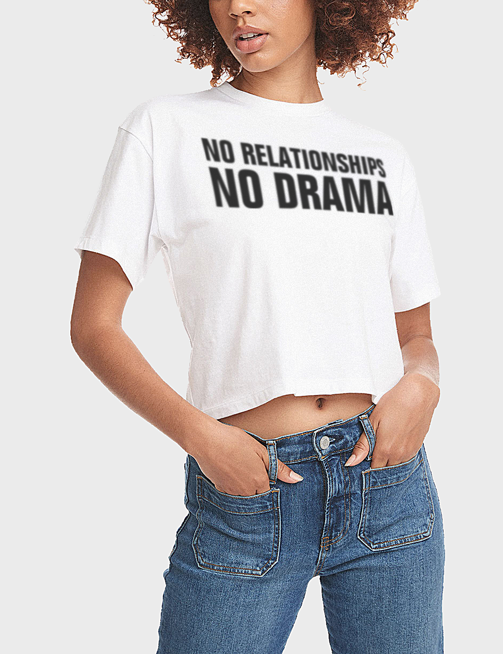 No Relationships No Drama | Women's Relaxed Crop Top T-Shirt OniTakai