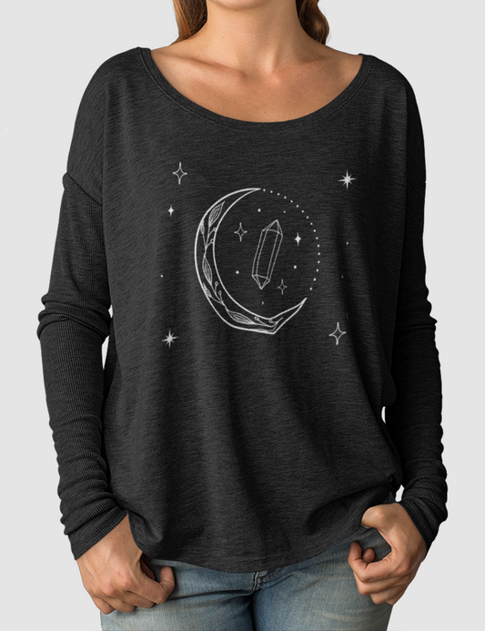 Nocturne Mystic Moon Ritual | Women's Flowy Long Sleeve Shirt OniTakai