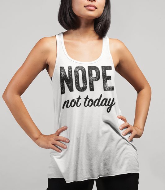 Nope Not Today Women's Cut Racerback Tank Top OniTakai